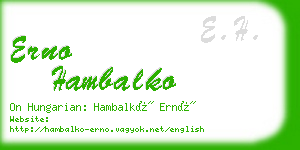 erno hambalko business card